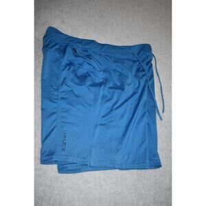 Hylete  Shorts Mens Size Large Stretch Gym Workout Polyester Blue Zip Pockets